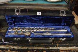 A cased flute.