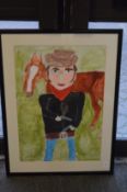 The young cowboy, watercolour.