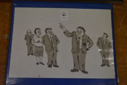 A folder of original cartoons by Tom.