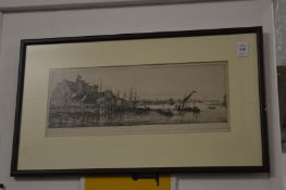 Charles William Sherborn, The Tar Brewers, Limehouse, etching, signed.