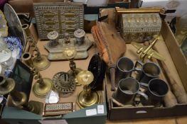 Decorative metalware and collectables.