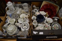 Decorative china and glassware.