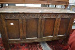 An 18th century oak coffer.