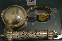 Trinket box, ladies watch etc.