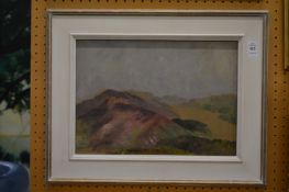 John Brown, mountainous landscape, oil on board.
