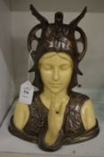 A resin model of an Art Nouveau bust.