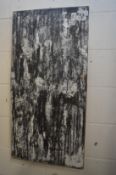 Gracie Morgue, a group of four abstract oil on canvas, unframed.