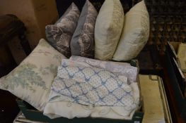 Decorative textiles and cushions.
