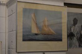 The America's Cup, a pair of signed prints.