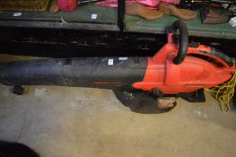 An electric leaf blower.