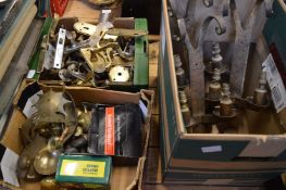 Brass door furniture, light fittings etc.