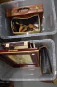Household miscellaneous to include a leather briefcase.