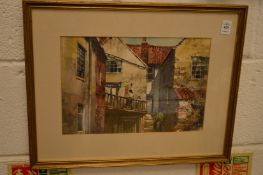 George Busby, the balcony, watercolour.