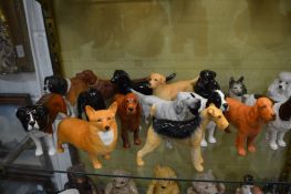 A good large collection of Beswick and other model dogs.