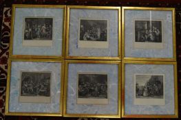 A set of six colour prints of the Rake's Progress.