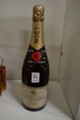 An old bottle of Moet & Chandon champagne.