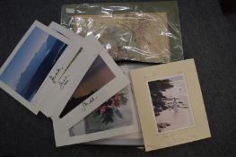 A quantity of unframed photographs signed by Sarah, Duchess of York together with an unframed map.