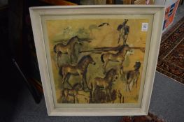 After Munnings, study of foals, colour print and various other paintings.