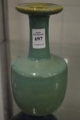 A Chinese turquoise glazed bottle vase.