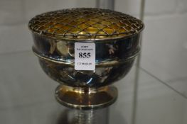 A silver pedestal rose bowl.