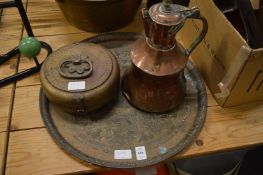 An Islamic charger and two other items.