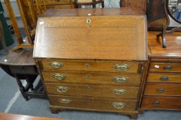 A 19th century oak bureau.
