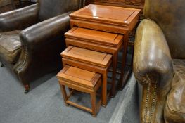 A Chinese hardwood nest of four tables.