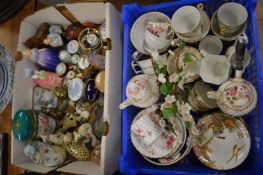 Decorative and collectable china, enamel boxes etc.