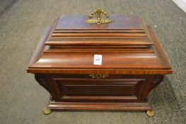 A good mahogany casket shaped sewing box.