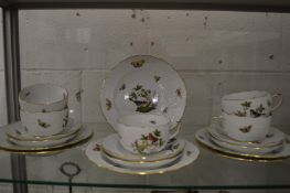Herend Rothschilds Bird pattern part tea service comprising six tea plates, six saucers and five
