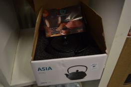 Japanese cast iron teapot with original box, unused.