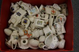 A collection of crested ware and other items.