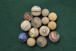 A small group of marbles.