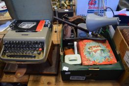 Miscellaneous to include portable typewriter, walking stick, angle poise lamp etc.