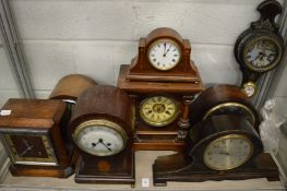 A collection of mantel clocks etc.