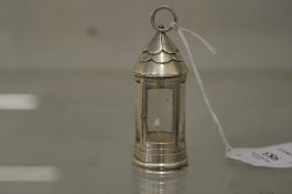 A rare Samson Mordan & Co silver vinaigrette in the form of a hand held lantern.