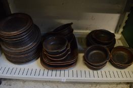 An earthenware dinner service.