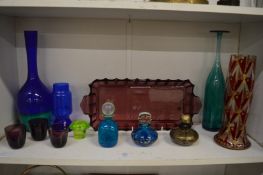Stylish glassware by Mdina and others.