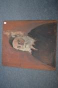 George Weissbort, portrait of a elderly man with a white beard, oil on board, unframed.