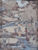 UBUD SCHOOL (MID 20TH CENTURY) Scenes form Balinese life , painting on canvas, signed and