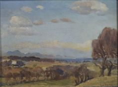 NIGEL RAMSEY NEWTON (BRITISH 1903 -1976) 'Newlands Cornwall', oil on board, signed, remnants of