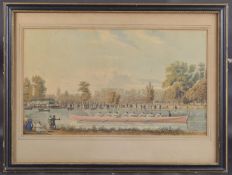 EARLY 19TH CENTURY ENGLISH SCHOOL Christchurch College, Oxford rowing eights at the Head of the