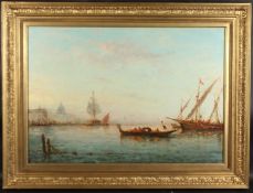EARLY 20TH CENTURY CONTINENTAL SCHOOL Boats and gondolas on the Grand Canal, Venice. Oil on