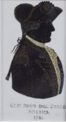 A SILHOUETTE PORTRAIT OF 'CAPTAIN JOHN PAUL JONES, AMERICA, 1781', father of the American Navy,
