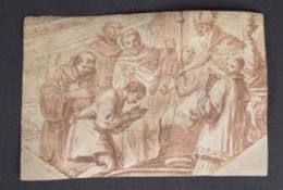 NORTH EUROPEAN SCHOOL (17TH CENTURY) Seated clergyman and other religious figures, ink and