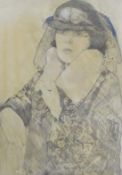 EARLY 20TH CENTURY SCOTTISH SCHOOL Portrait of a woman, pencil, indistinctly signed, 12