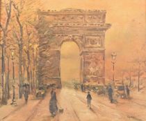 LIPSTEIN Arc de Triomphe, Paris, oil on canvas, signed 19.5