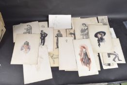 ROBERT LILLIE (1867-1949) AND ELEANOR BEACON Figure studies, unframed gouache and watercolour and