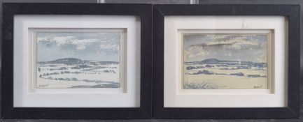GEORGE BISSILL (1896-1973) landscapes, pair of watercolours, signed, 3.5