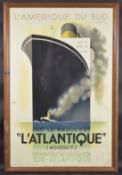 AFTER A M CASSANDRE, 'L'AMERIQUE DU SUD CRUISE' LINER POSTER Published by Henri Mouron and